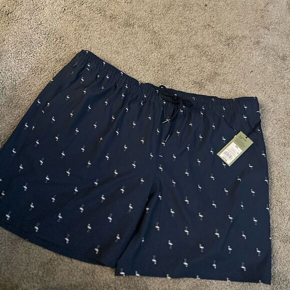 Goodfellow & Co 7" Mini Flamingo Swim Shorts UPF 50+ Navy NWT Size XL - Picture 11 of 15